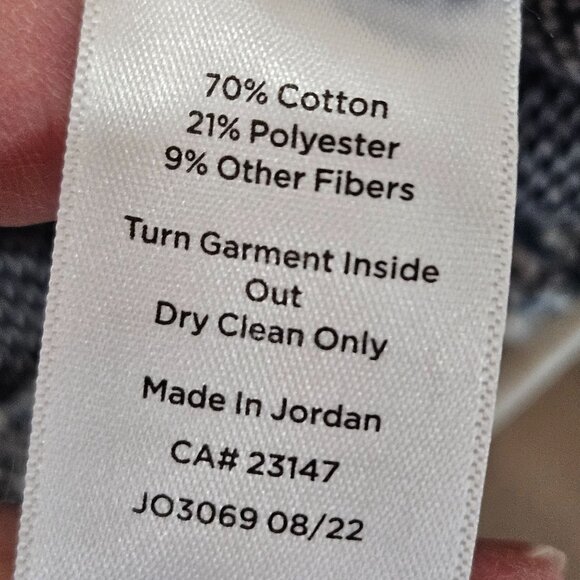 Talbots Button Detail Tweed Shift Dress Size XL Blue/White Mockneck Career - Picture 11 of 12